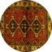 Round Persian Yellow Traditional Rug, tr3057yw