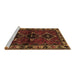 Sideview of Machine Washable Persian Brown Traditional Rug, wshtr3057brn