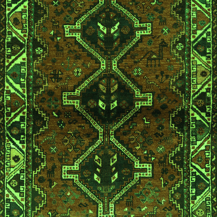 Serging Thickness of Machine Washable Persian Green Traditional Area Rugs, wshtr3057grn