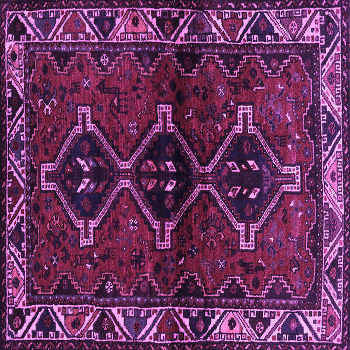 Square Machine Washable Persian Purple Traditional Area Rugs, wshtr3057pur