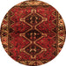 Square Persian Orange Traditional Rug, tr3057org