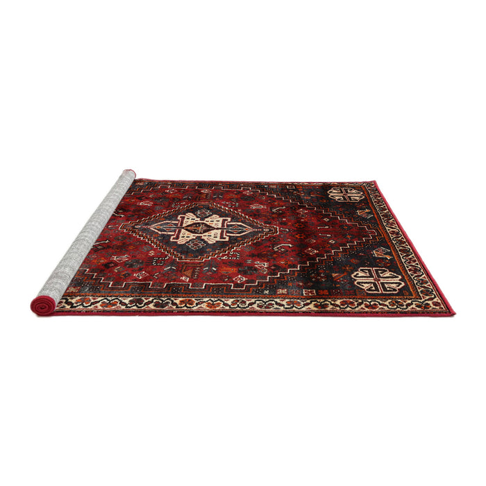 Sideview of Machine Washable Traditional Brown Rug, wshtr3058
