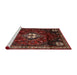 Sideview of Machine Washable Traditional Brown Rug, wshtr3058