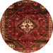 Machine Washable Persian Orange Traditional Area Rugs, wshtr3058org