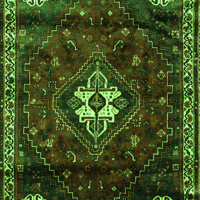 Serging Thickness of Machine Washable Persian Green Traditional Area Rugs, wshtr3058grn