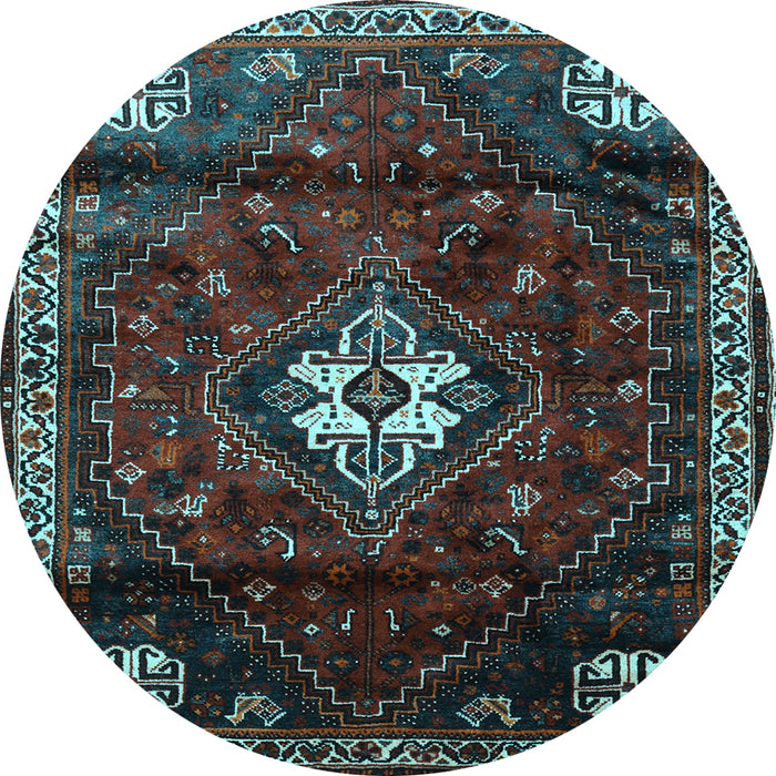Round Persian Light Blue Traditional Rug, tr3058lblu