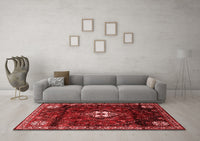 Machine Washable Persian Red Traditional Rug, wshtr3058red