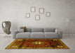 Machine Washable Persian Yellow Traditional Rug in a Living Room, wshtr3058yw