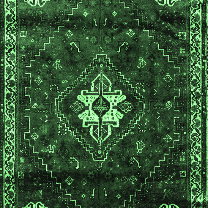 Machine Washable Persian Emerald Green Traditional Area Rugs, wshtr3058emgrn