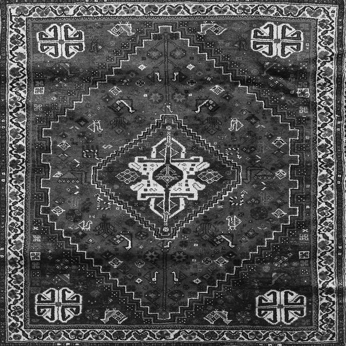 Round Machine Washable Persian Gray Traditional Rug, wshtr3058gry