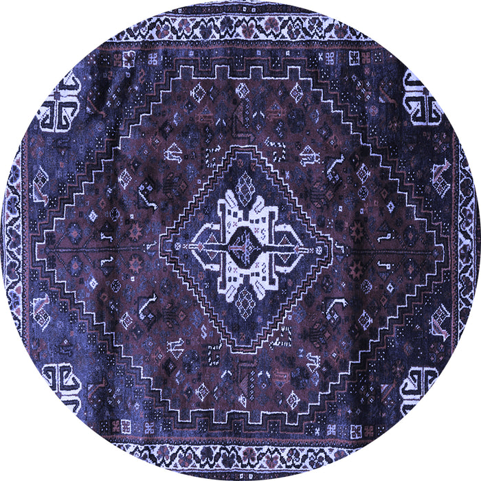 Round Persian Blue Traditional Rug, tr3058blu