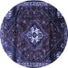 Round Persian Blue Traditional Rug, tr3058blu