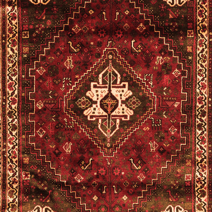 Serging Thickness of Machine Washable Persian Orange Traditional Area Rugs, wshtr3058org