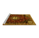 Sideview of Machine Washable Persian Yellow Traditional Rug, wshtr3058yw