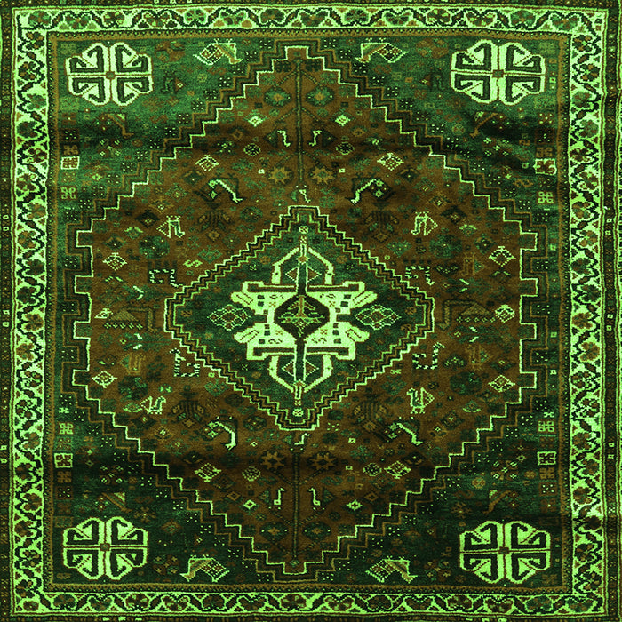 Serging Thickness of Persian Green Traditional Rug, tr3058grn