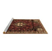 Sideview of Machine Washable Persian Brown Traditional Rug, wshtr3058brn