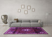 Machine Washable Persian Purple Traditional Area Rugs in a Living Room, wshtr3058pur