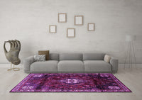 Machine Washable Persian Purple Traditional Rug, wshtr3058pur