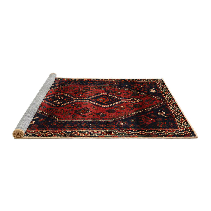 Sideview of Machine Washable Traditional Sepia Brown Rug, wshtr3059