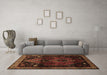 Machine Washable Persian Brown Traditional Rug in a Living Room,, wshtr3059brn