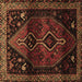 Square Persian Brown Traditional Rug, tr3059brn