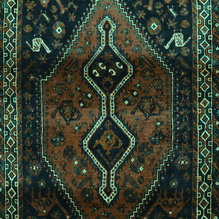 Machine Washable Persian Turquoise Traditional Area Rugs, wshtr3059turq
