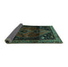 Sideview of Persian Turquoise Traditional Rug, tr3059turq
