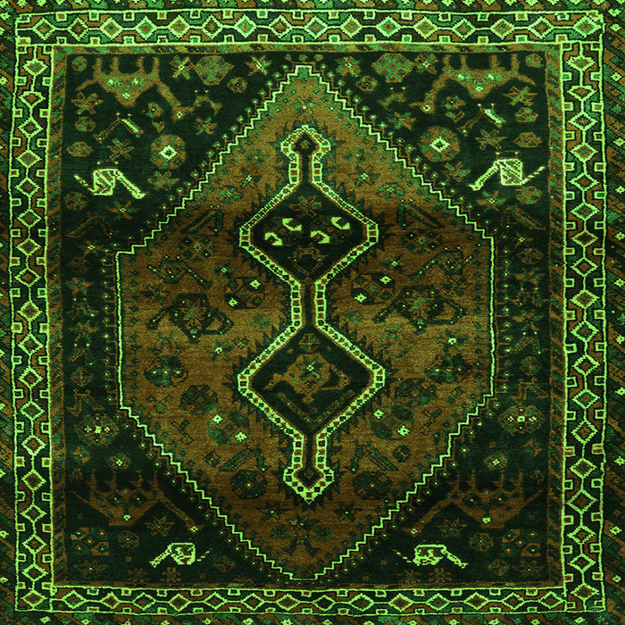 Serging Thickness of Persian Green Traditional Rug, tr3059grn