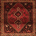 Round Machine Washable Persian Orange Traditional Area Rugs, wshtr3059org