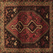 Square Machine Washable Persian Brown Traditional Rug, wshtr3059brn