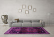 Machine Washable Persian Purple Traditional Area Rugs in a Living Room, wshtr3059pur