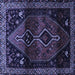 Square Persian Blue Traditional Rug, tr3059blu