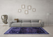 Machine Washable Persian Blue Traditional Rug in a Living Room, wshtr3059blu