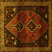 Square Machine Washable Persian Yellow Traditional Rug, wshtr3059yw