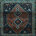 Square Persian Light Blue Traditional Rug, tr3059lblu