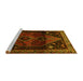 Sideview of Machine Washable Persian Yellow Traditional Rug, wshtr3059yw