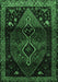 Machine Washable Persian Emerald Green Traditional Area Rugs, wshtr3059emgrn