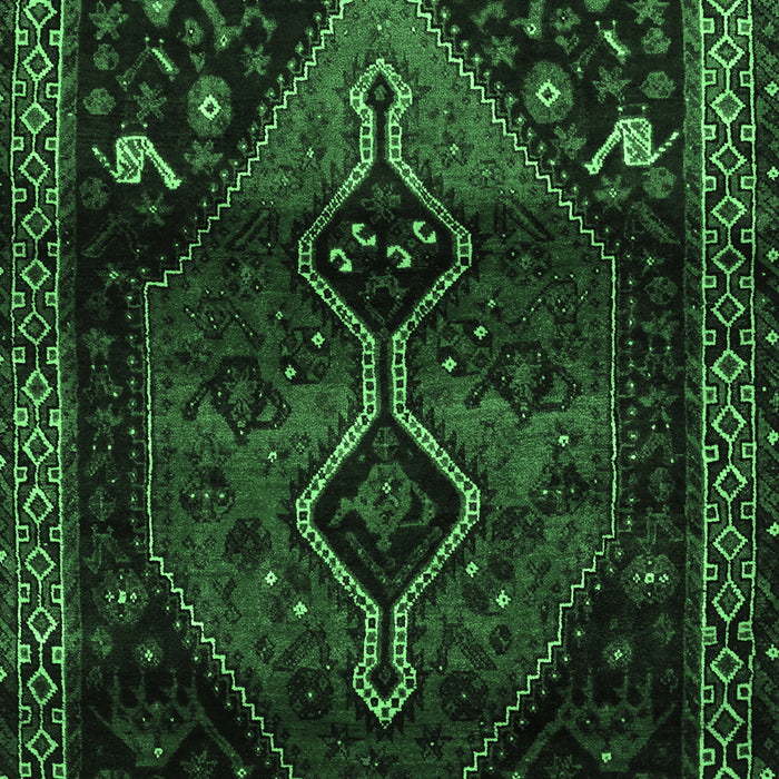 Machine Washable Persian Emerald Green Traditional Area Rugs, wshtr3059emgrn