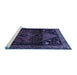 Sideview of Machine Washable Persian Blue Traditional Rug, wshtr3059blu