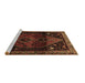 Sideview of Machine Washable Persian Brown Traditional Rug, wshtr3059brn