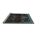 Sideview of Machine Washable Persian Light Blue Traditional Rug, wshtr3059lblu