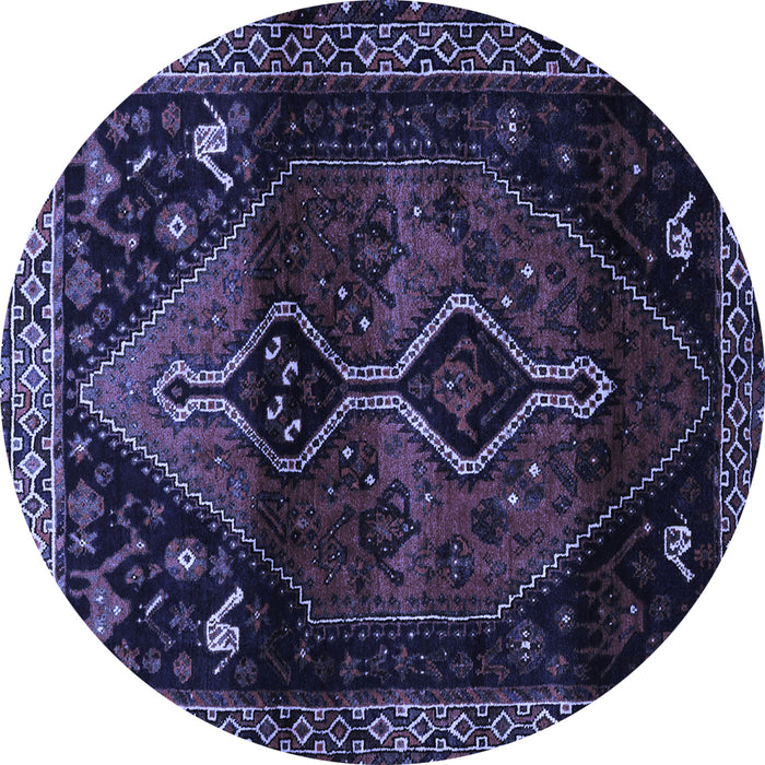 Round Persian Blue Traditional Rug, tr3059blu