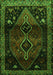 Serging Thickness of Machine Washable Persian Green Traditional Area Rugs, wshtr3059grn