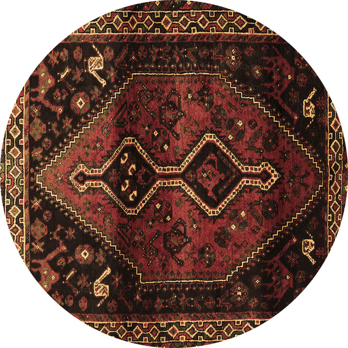 Round Persian Brown Traditional Rug, tr3059brn