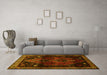 Machine Washable Persian Yellow Traditional Rug in a Living Room, wshtr3059yw