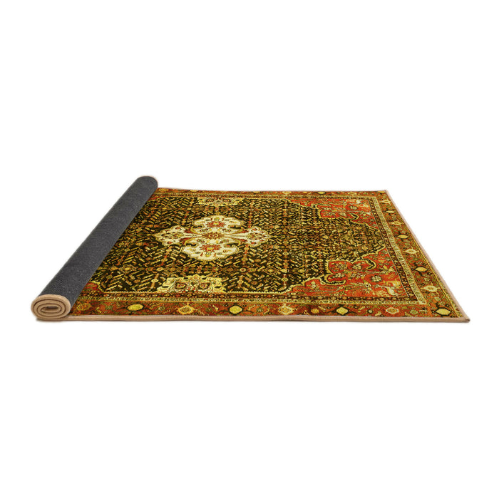 Sideview of Persian Yellow Traditional Rug, tr305yw