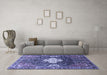 Machine Washable Persian Blue Traditional Rug in a Living Room, wshtr305blu