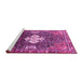 Sideview of Machine Washable Persian Pink Traditional Rug, wshtr305pnk