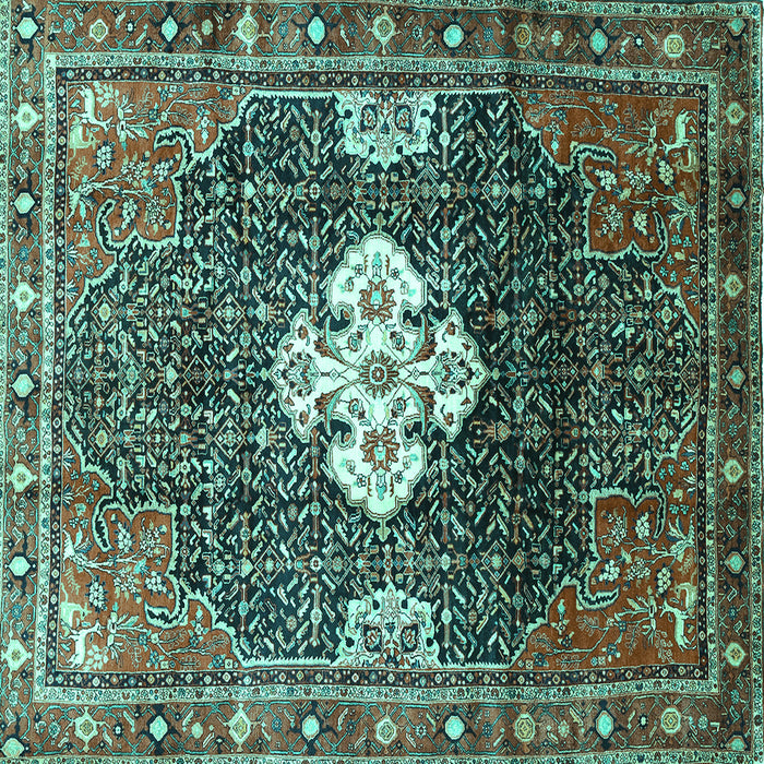 Square Persian Turquoise Traditional Rug, tr305turq