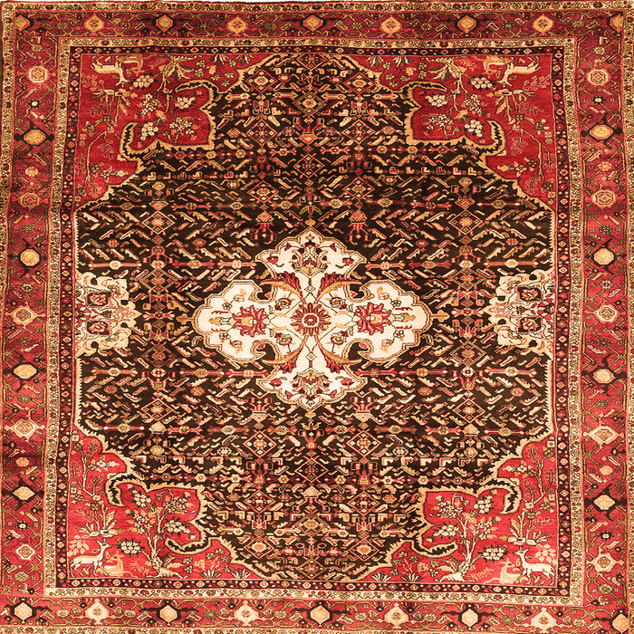 Serging Thickness of Persian Orange Traditional Rug, tr305org